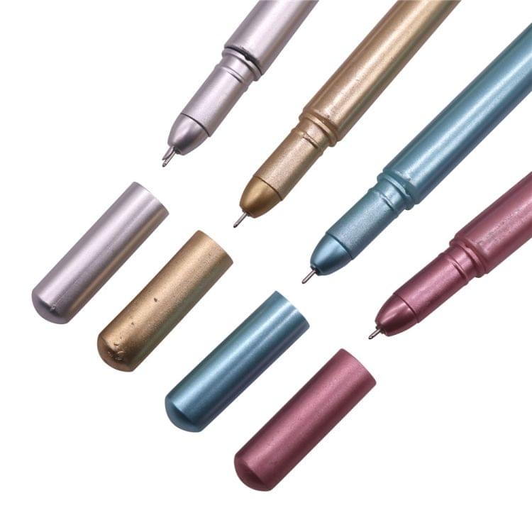 2 PCS Simple Personality Creative Office Signature Feather Pen Plastic Gel Pen(Gold)