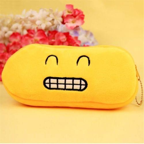 3 PCS Kawaii Velvet Cute Creative Expression Emoji Student Cosmetic Pen Bag Pencil Case Organizer Pouch School Supplies(8)