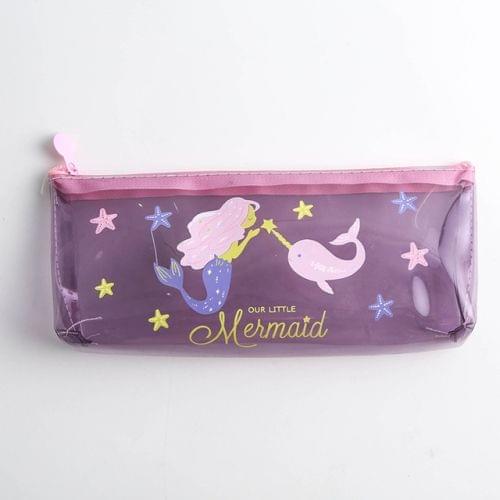 2 PCS YK10 Kawaii Pencil Case Dream mermaid Gift School Pencil Box Pencilcase Pencil Bag School Supplies Stationery(Purple)