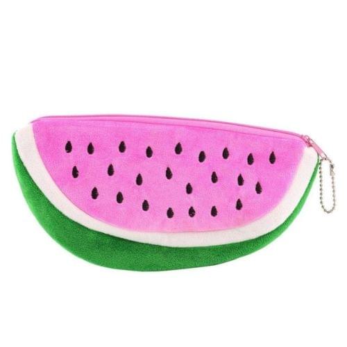 Cute Watermelon Shape Plush Pencil Bag(Pink)