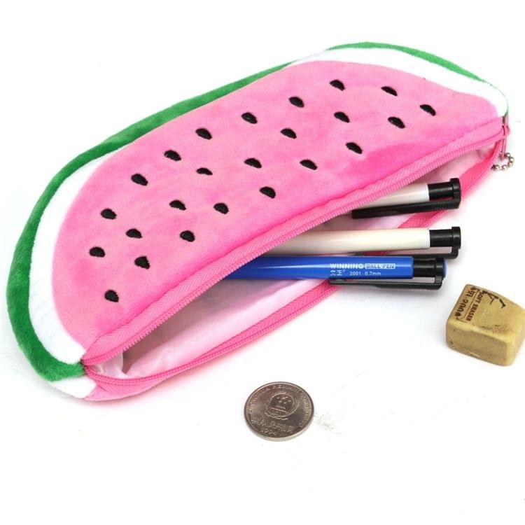 Cute Watermelon Shape Plush Pencil Bag(Pink)