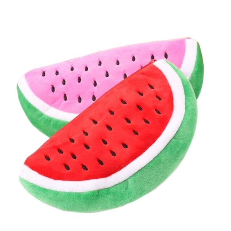 Cute Watermelon Shape Plush Pencil Bag(Pink)