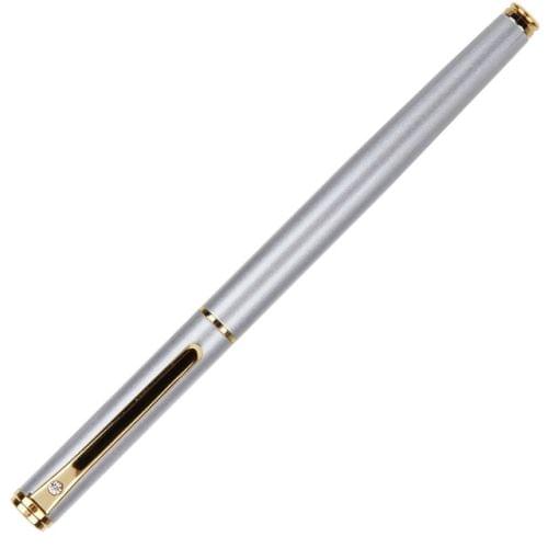 Deli Metal Ink Fountain Pen School Office Supplies Stationery(Silver)