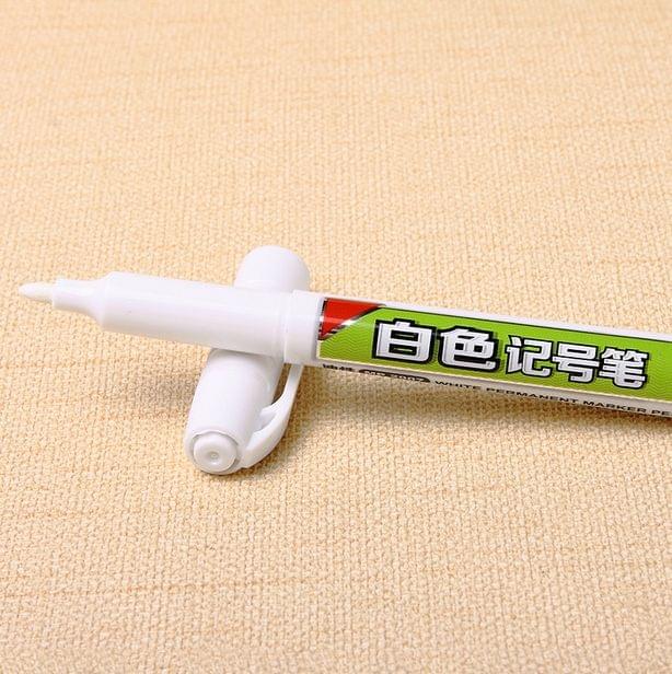 2 PCS DIY Waterproof Permanent Paint Marker Pens Sharpie White 6mm Craftwork Oil Pen(S-2907)