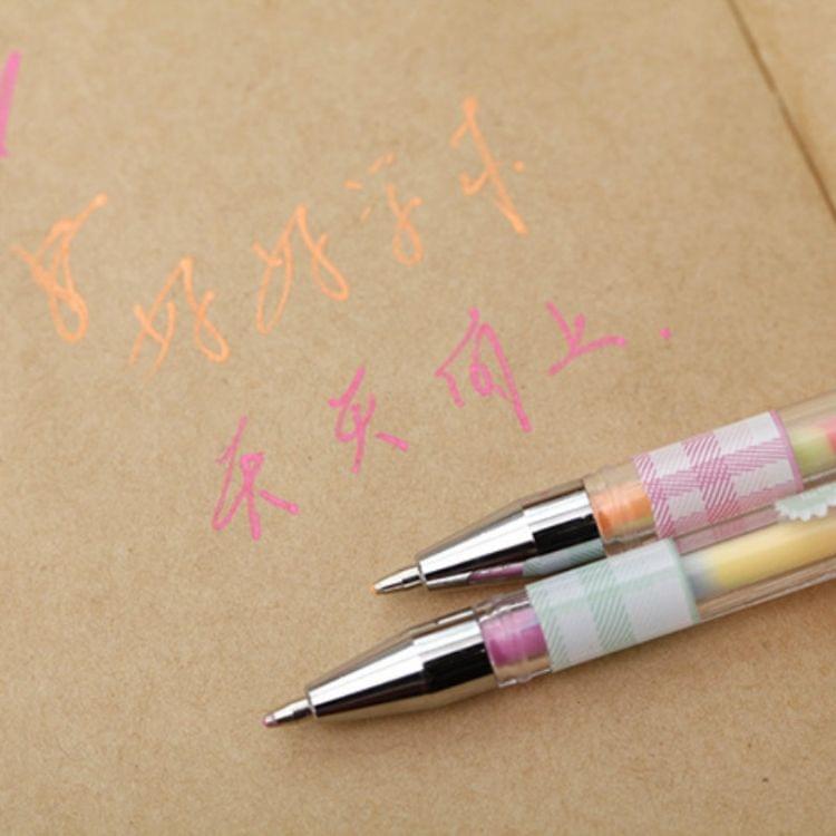 2 PCS Creative Stationery Colour Fluorescent Pen Gel Pens Office School Supplies Writing Painting Pens, Random Color Delivery