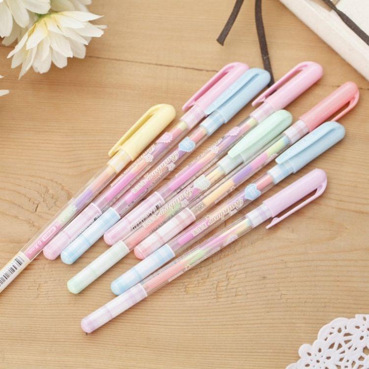 2 PCS Creative Stationery Colour Fluorescent Pen Gel Pens Office School Supplies Writing Painting Pens, Random Color Delivery