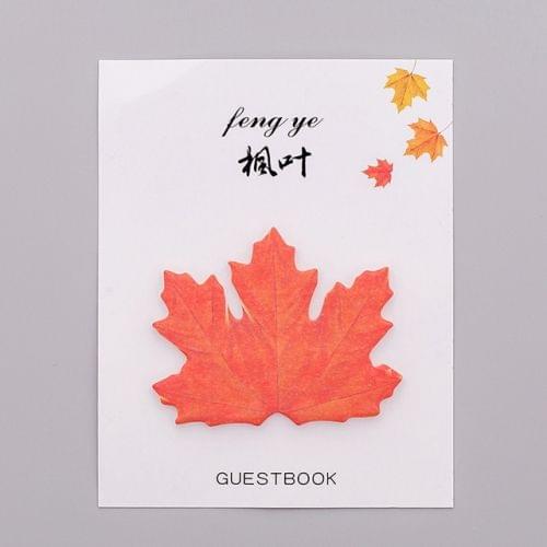 2 PCS Cute Tree Leaf Sticky Note Stickers Memo Pad Office Decoration School Supplies Stationery(Maple leaf)