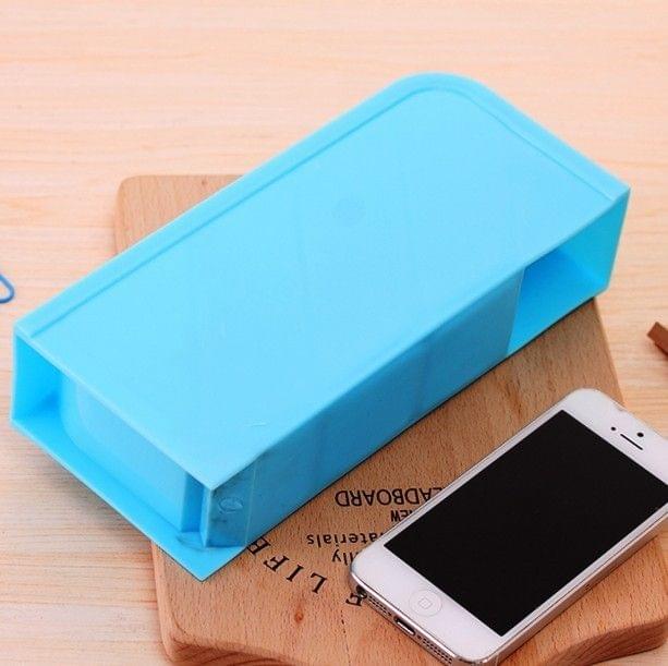 2 PCS Multi-function 4 Grid Desktop Pen Holder Office School Storage Case Plastic Box Desk Pen Pencil Organizer(Green)