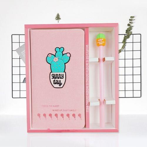 Cute Unicorn Notebook Set Office Stationery with Pen(Green Cactus)