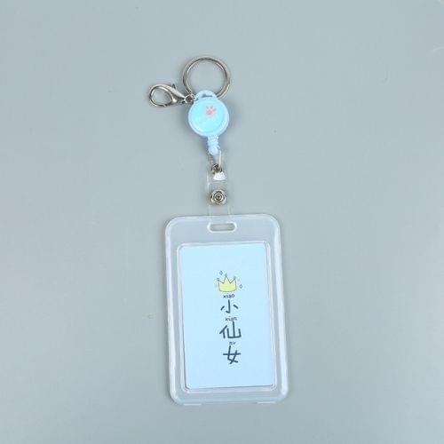 Cute Cartoon Retractable Badge Card Holder Nurse Doctor Exhibition Pull Key ID Name Card Badge Holder(Fairy)