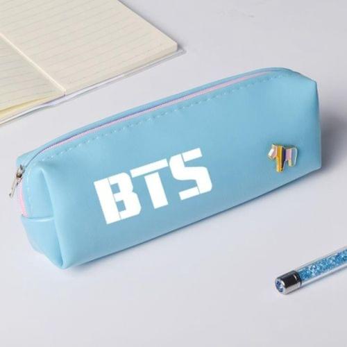 Ponies Trojan Horse Colour Leather Pencil Bag( Blue)
