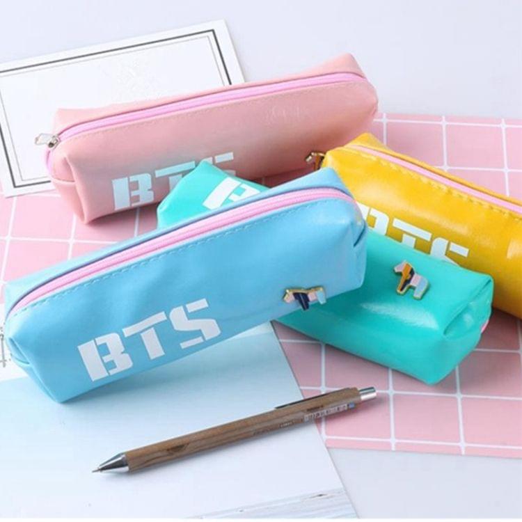 Ponies Trojan Horse Colour Leather Pencil Bag( Blue)