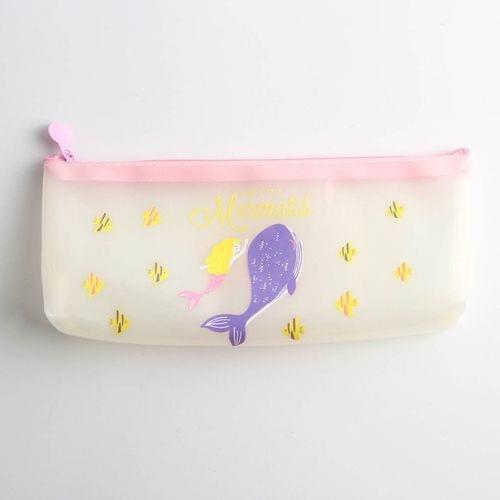 2 PCS YK10 Kawaii Pencil Case Dream mermaid Gift School Pencil Box Pencilcase Pencil Bag School Supplies Stationery(Beige)