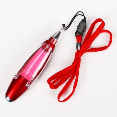 Plastic Lamp Pen Multifunctional Lanyard Memo Pads Lamp Ballpoint Pen School Student Supplies(Red)