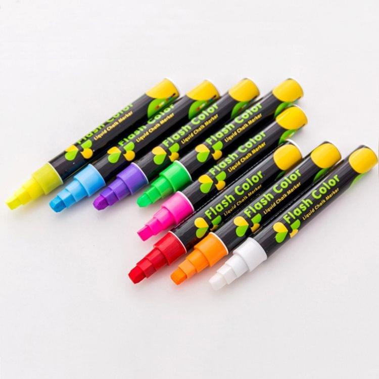 2 PCS Cute Candy Highlighter Fluorescent Liquid Chalk Marker Neon Pen LED Writing Board For Painting Graffiti Office Supply(Pink)