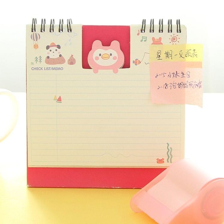 4 PCS Cute Stationery Memo Pads Belt Adhesive Tape Holder Creative Stick Notes Writing Pads, Random Color Delivery