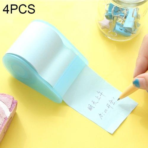 4 PCS Cute Stationery Memo Pads Belt Adhesive Tape Holder Creative Stick Notes Writing Pads, Random Color Delivery