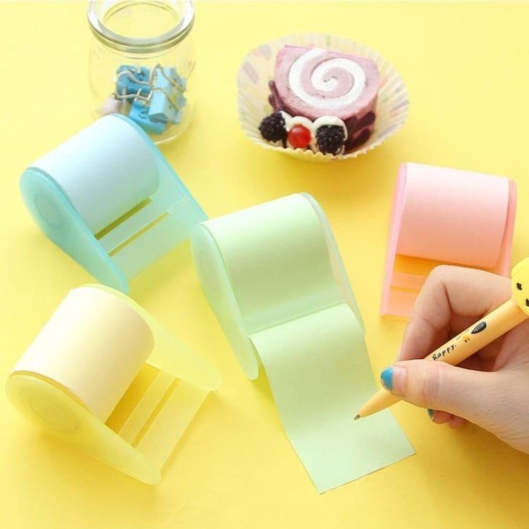 4 PCS Cute Stationery Memo Pads Belt Adhesive Tape Holder Creative Stick Notes Writing Pads, Random Color Delivery