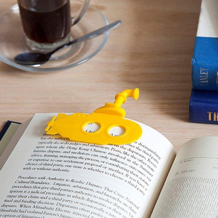 20 PCS Book Clip PP Material  Reuse  Repeatedly Reading Submarine Bookmarks(Yellow)