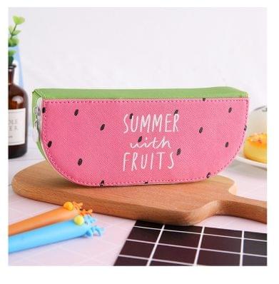 Kawaii Fruit PU leather Gift Estuches School Pencil Box Pencilcase Pencil Bag School Supplies Stationery(Watermelon S3-1)