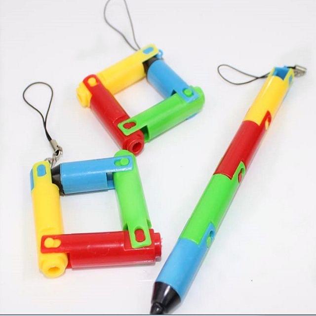 5 PCS Creative Foldable Cute Plastic Ballpoint Pen Kawaii Stationery School Office Supplies