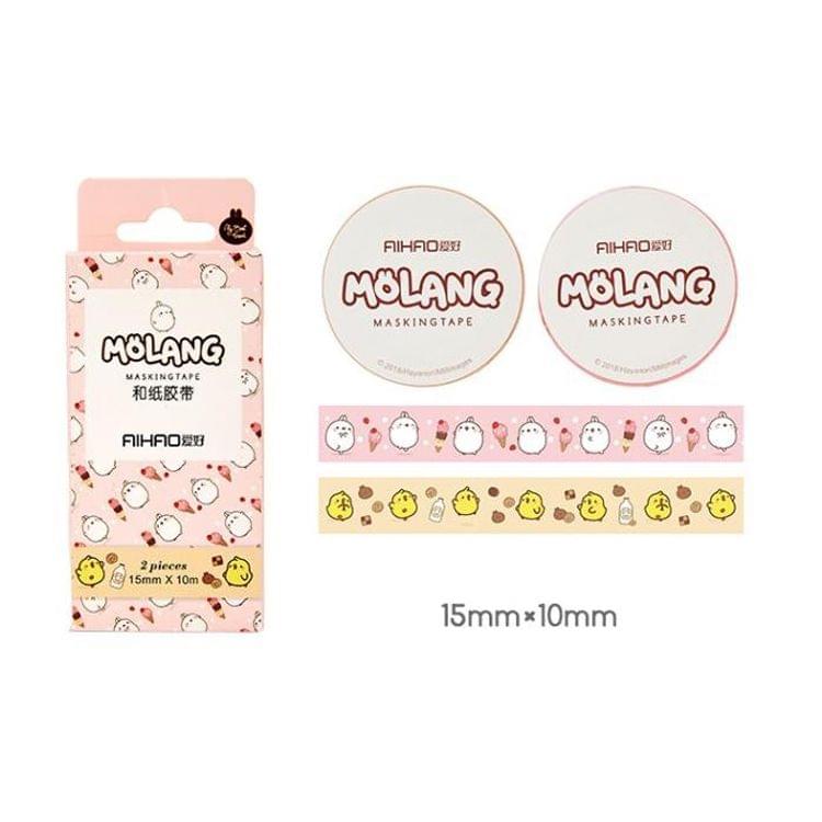 2 PCS Creative Animal Pet Rabbit Tape Adhesive Tape DIY Scrapbooking Sticker Label Craft Masking Tape(Pink)