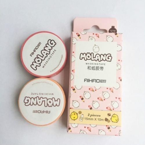 2 PCS Creative Animal Pet Rabbit Tape Adhesive Tape DIY Scrapbooking Sticker Label Craft Masking Tape(Pink)