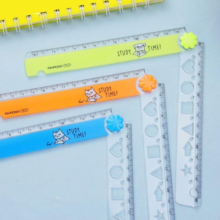 2 PCS 30cm Colorful Folding Ruler Multifunction DIY Drawing School Stationery Random Color