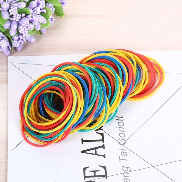 Assorted Color Sturdy Stretchable Elastic Rubber Bands School Office Supplies Stationery, 1KG Per Bag