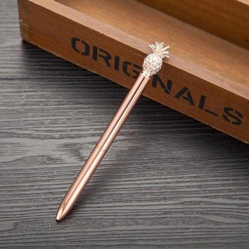 1.0mm Metal Kawaii Pineapple Ballpoint Pen(Rose gold)