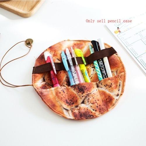 Stationery Box Fun Pancake Shape Student Personality Pencil Case Simulation Pencil Storage Box(Pineapple cake)