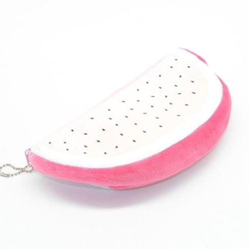 Creative Cute Kawaii Plush Fruits Pencil Case Fruit Pencil Bag(Dragon fruit)