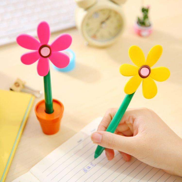 Creative Cartoon Sun Flower Ballpoint Pen  School  Student Office Decoration Stationery(Purple)