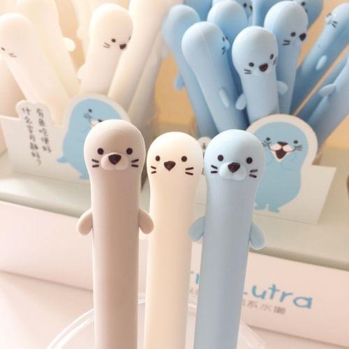 3 PCS Otter Animal Cartoon Silicone Gel Pen