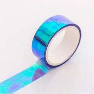 3 PCS Creative Laser Washi Tape Rainbow Color Scrapbooking Masking Tape DIY Sticker Party Decorations School Office Stationery(Purple)