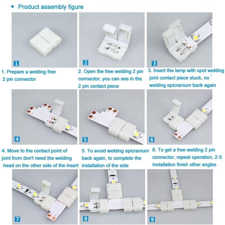 10 PCS 10mm 4 Pin + Type Connector FPC Board for RGB SMD 5050 LED Strip