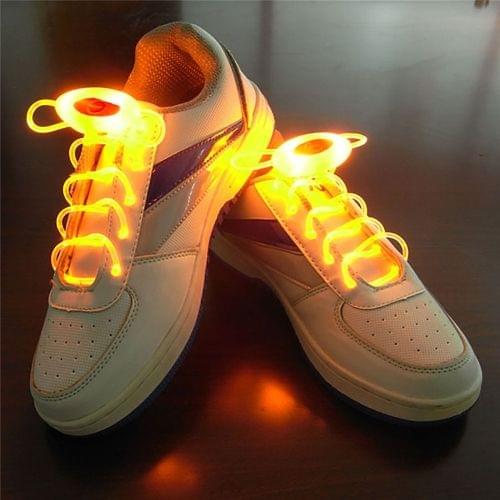 YWXLight 1 Pair 2W 80cm Glow Shoelaces LED Sport Shoe Laces Glow Stick Flashing Neon Luminous (Yellow Light)