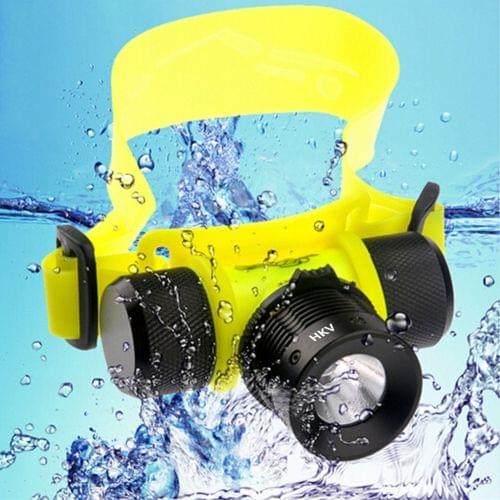 YWXLight Rechargeable Underwater Headlamp Frontal Flashlight LED Working Headlight Lightweight Diving Head Lamp Scuba Dive Torch Light