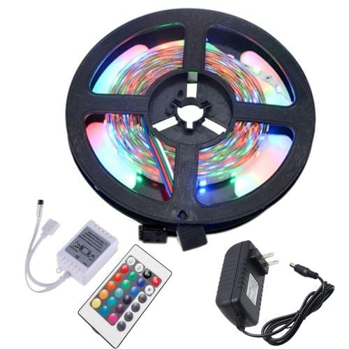 YWXLight US Plug 5M 2835SMD No Waterproof Light With 24 Key Remote Control RGB LED Light Strip