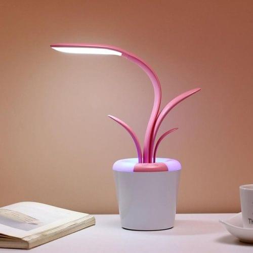 Clivia Foldable Rechargeable Touch Switch Eye Protection Mini Reading LED Desk Lamp Colorful Atmosphere Light(Pink)