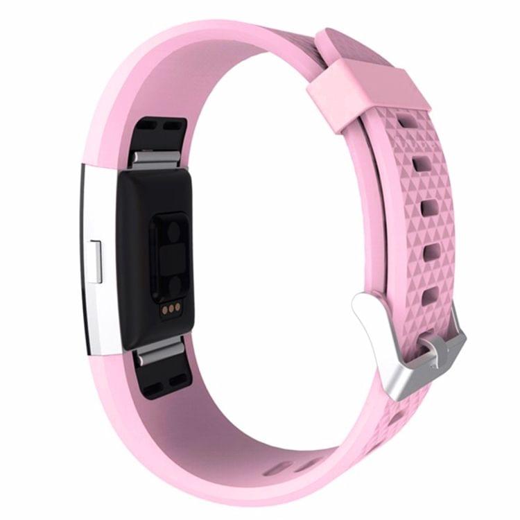 For Fitbit Charger 2 Bracelet Watch Diamond Texture TPU Watchband, Full Length: 23cm(Pink)