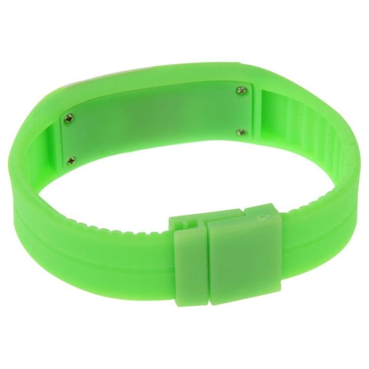 Fashion Waterproof Silicone Bracelet Watch with LED Display(Green)