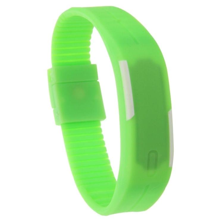 Fashion Waterproof Silicone Bracelet Watch with LED Display(Green)