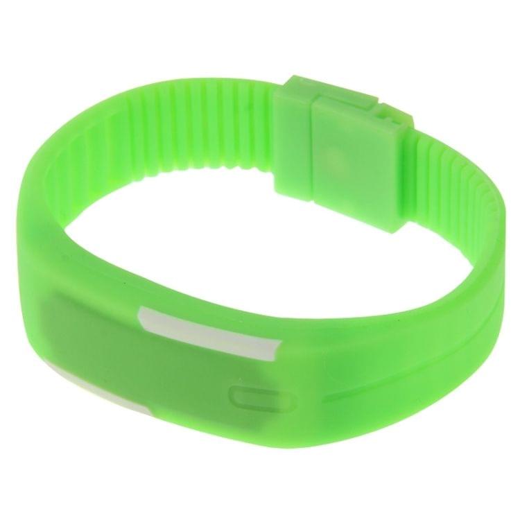 Fashion Waterproof Silicone Bracelet Watch with LED Display(Green)