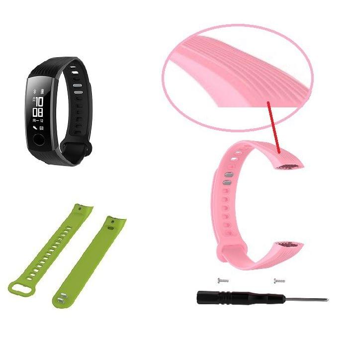 Silicone Replacement Wrist Strap for Huawei Honor Band 3 (Pink)