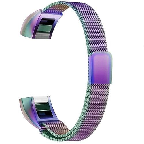 Stainless Steel Magnet Wrist Strap for FITBIT Alta,Size: Large, 170-236mm (Iridescent)