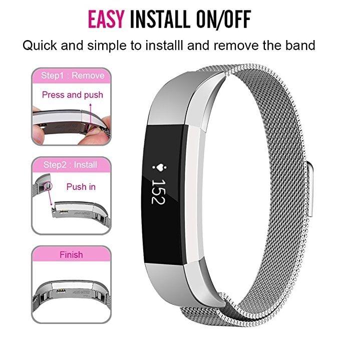 Stainless Steel Magnet Wrist Strap for FITBIT Alta,Size: Large, 170-236mm (Iridescent)