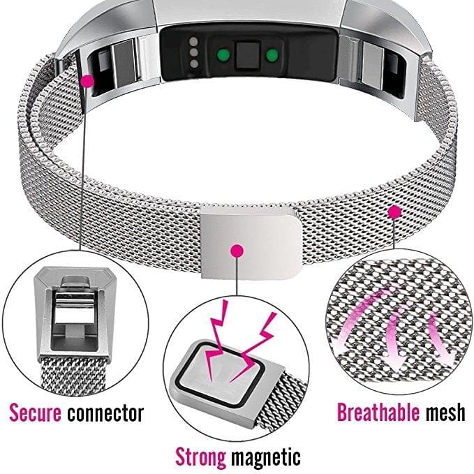 Stainless Steel Magnet Wrist Strap for FITBIT Alta,Size: Large, 170-236mm (Iridescent)