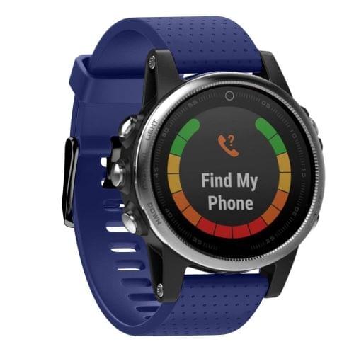 Quick Removable Silicone Wrist Strap for Fenix 5S 20mm(Dark Blue)