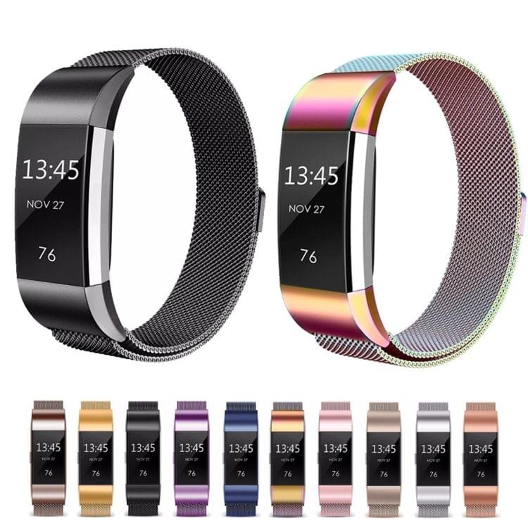 Smart Watch Stainless Steel Wrist Strap Watchband for FITBIT Charge 2(Coffee)